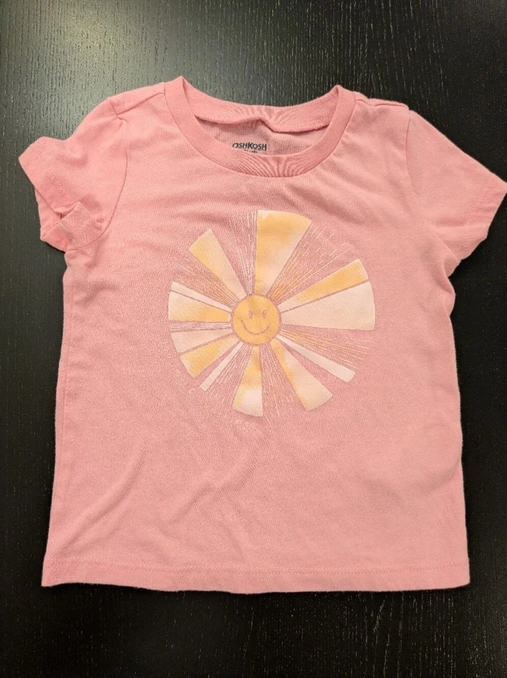 Kids Pink Graphic Tee with Sunburst Design
